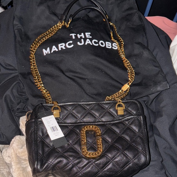 Marc Jacobs Handbags - Marc Jacobs Black Quilted Crossbody Bag with Gold Chain